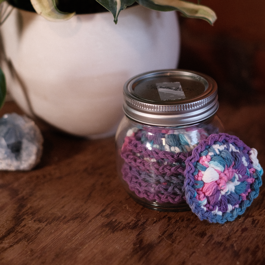 100% cotton re-usable face scrubbies