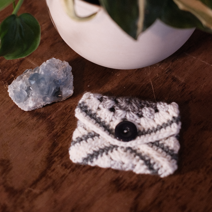 Crocheted card holder