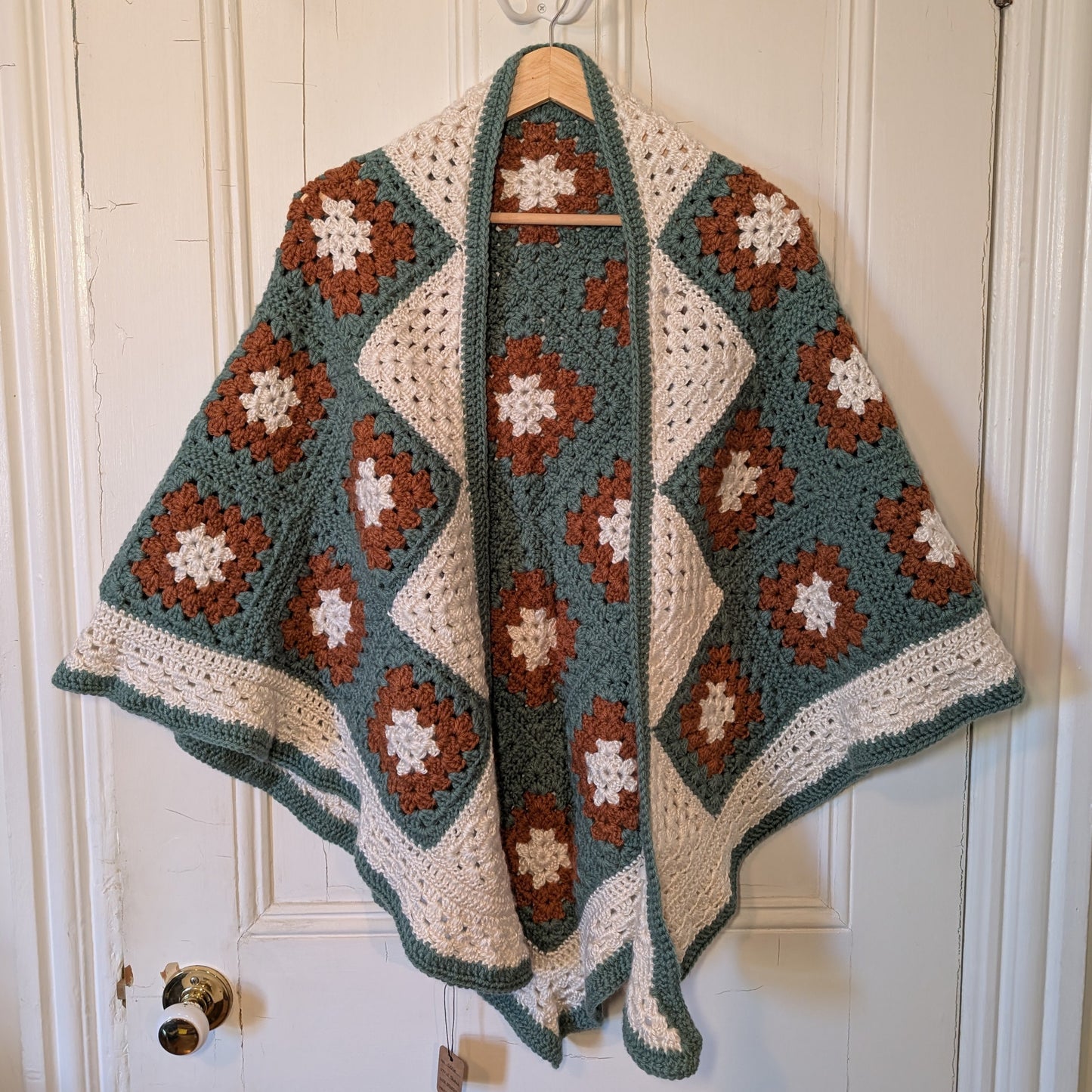 Burnt Sienna and Sage Shawl